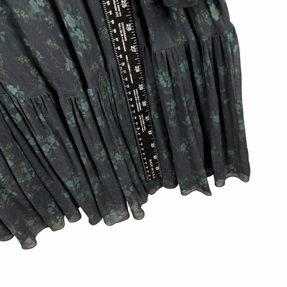 Zara Disco Forest Floral Ruffle Knee Length Dress Sz M - Picture 7 of 9